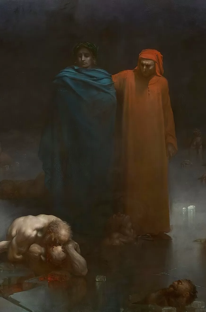 Dante and Virgil in the Ninth Circle of Hell, Gustave Doré