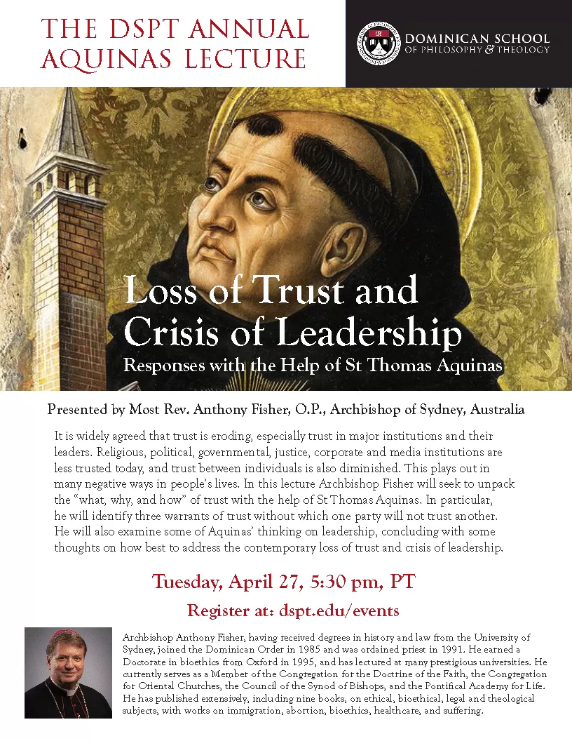 The 2021 DSPT Annual Aquinas Lecture