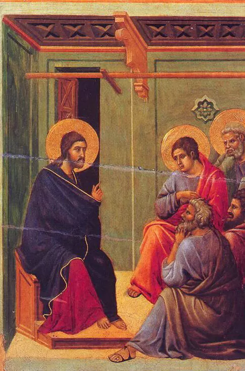 Christ Takes Leave of His Apostles by Duccio di Buoninsegna