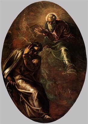 El Padre Eterno se aparece a Moisés, Jacopo Tintoretto
